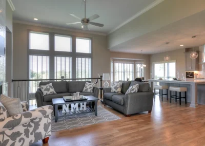 A living area within a new home at Falcon Lakes.