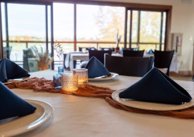 Photo of a table setting at The Venue at Falcon Lakes.