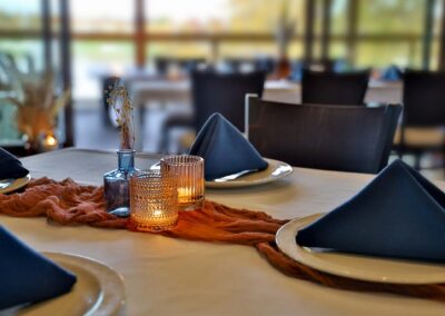 Photo of a table setting at The Venue at Falcon Lakes.