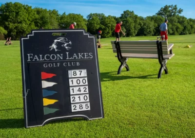 The driving range at Falcon Lakes Golf Club.